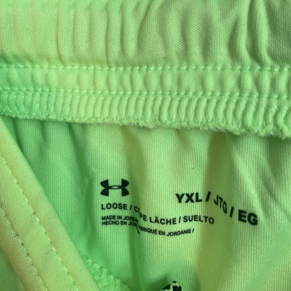 new under armour shorts youth XL loose athletic drawstring yellow boys - Picture 6 of 7